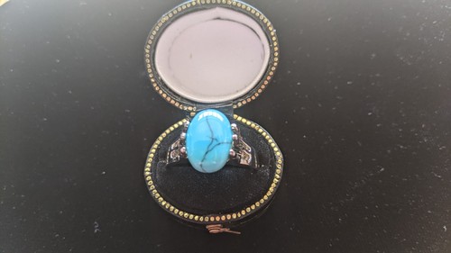 Turquoise silver toned - turquoise, &