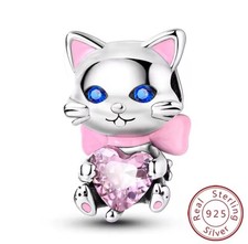 Sterling Silver 925 Pink Cat