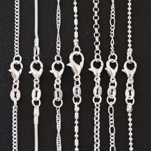 Silver necklace chain various - necklace,