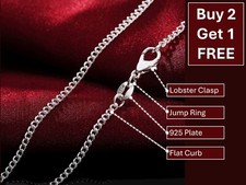 Flat Curb Necklace | Silver