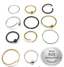 Sterling Silver Nose Ring Hoop