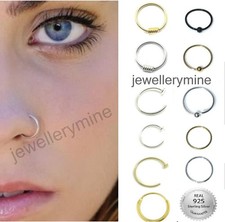 Sterling Silver Nose Ring Hoop